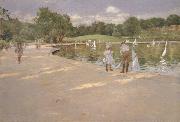 William Merritt Chase Lilliputian Boat Lake France oil painting artist